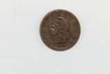 1868 Civil War Token of Bust w/ Army & Navy on Reverse