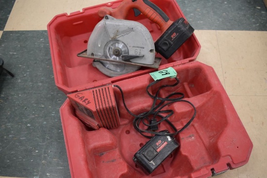 Milwaukee Metal 6 1/2 Cutting Saw w/ Charger & 2 Batteries