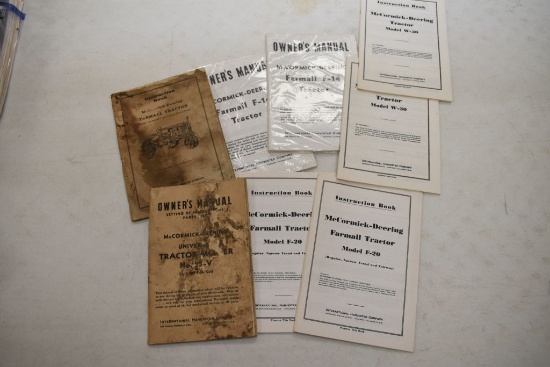 Group of 8 Books Including Instruction Book For McCormick Deering Farmall F