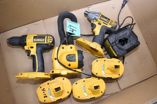 DeWalt Impact Drill, Drill and Light w/ Charger and Batteries