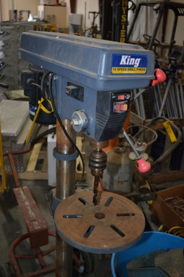 King 16 Speed Drill Press on stand w/ Laser