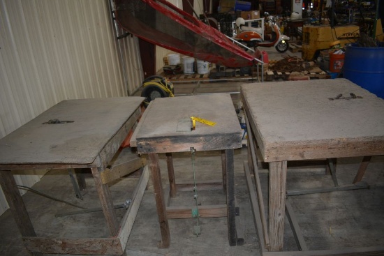3 Home made Wreath Banding tables