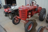 Farmall A, good tin work, clam shell fenders, new 11.2-24 rear rubber, good