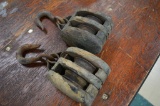 Pair of Small Block & Tackle Pulley's