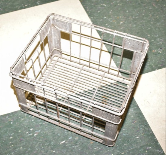 Metal Milk Bottle Crate, Marked Crowley Binghamton, NY #S4-64