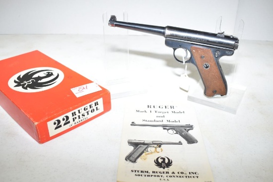 Ruger Mark I RST-6 Pistol, 22, SN-443442, wood grips with box
