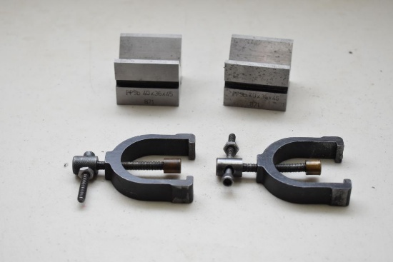 Small Pair of V Blocks and clamps
