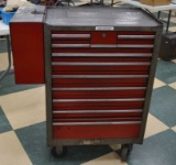 12 Drawer Tool Cabinet on Wheels With Attached Side Cabinet