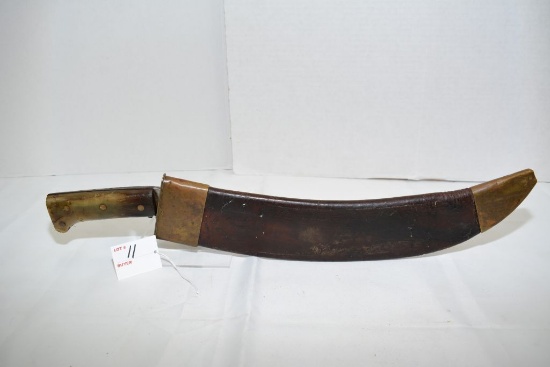 British Machete, Number 1325?, With Sheath and Stag Handle, Collins Company
