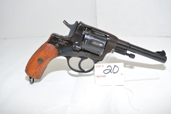 1895 Russian Revolver, 7.62x38R, Pre WW1, Checkered Wood Grips, No Box, S/N