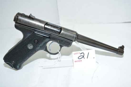 Ruger .22 LR Pistol, Plastic Grips, No Box, Some Blueing Wore Off, S/N: 13-