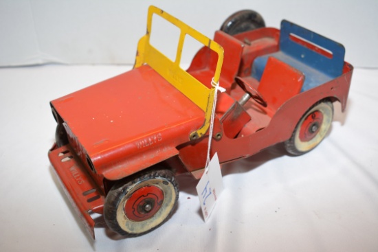 1947 Tin Wheel Willy's Jeep, Battery Operated Lights