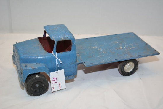 Ertl Blue Flatbed Truck, Repaint (?), missing panels