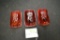 3 Red Plymouth Bubble Tail Light Lenses