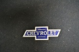 Porcelain Chevy badge, 4.5in long x 1.5in