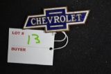 Porcelain Chevy badge, 3in long x 1 in approx