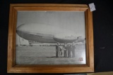 Framed photo of the Graf Zeppelin, B&W 17inx13.5in