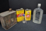 Assorted vintage bottle and cans
