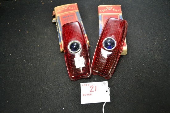 Pair of 1941-48 Chevy Blue Dot Stop/Tail Light Lenses