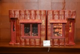 Hand Made Lighted Doll House of School House and Toy Shop made from The World Book Encyclopedia Book
