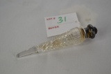 5” Teared Perfume Bottle with Sterling Silver Cap, jewel insert