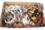 1 - Box of Miniature Farm Animals - tin, metal, plastic and others