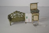 Pair of Metal and Iron Doll House Furniture