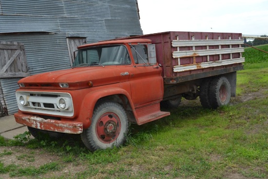 1962 Chevy 60 Grain Truck, 5 Speed  2 Speed, No Second Gear, 283 Engine, 13' Bed With Hoist and Stee