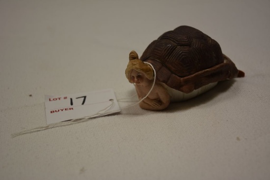 Bisque Unmarked Germany Turtle Girl Figure