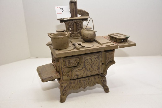 Crescent Miniature Cast Iron Stove w/ Attachments