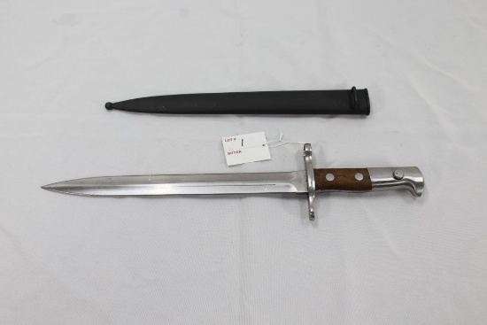 Swiss Sig+C2:C123 M1957 Bayonet, OAL 15in, blade is 9 1/2 inches