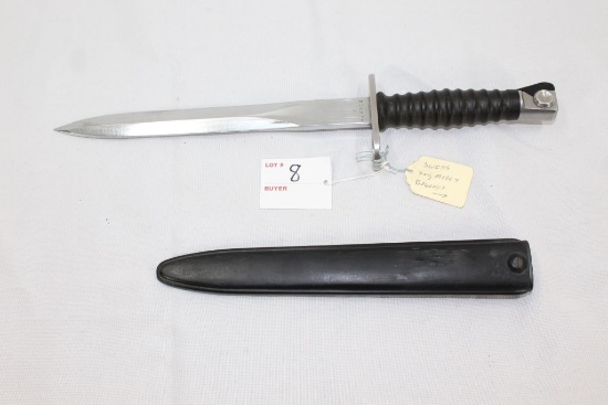 Waffenfabrik Neuhausen Bayonet, w/scabbard, Swiss, 17 1/2 inches overall, 12 1/2 inch blade