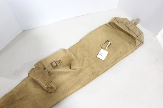 Canvas Rifle Case, with "1942" date, w/side storage pouch, 50 1/2  inches long, excellent condition,