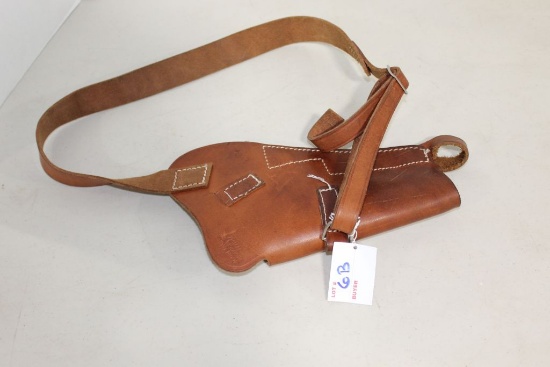 Brown Leather shoulder holster, stamped "US", NOS