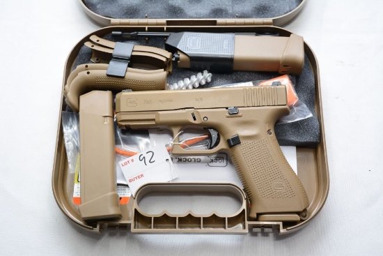 Glock 19X Military, Coyote Tan,  1-17rd magazine, 2-19rd magazines, 4-interchangeable grips, ANIB, s