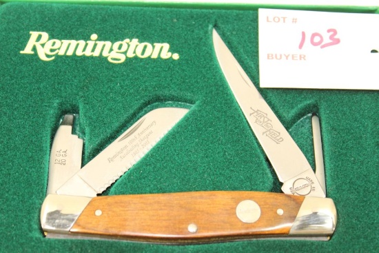 Remington 100th Anniversary Autoloading Shotgun LTD Edition Knife, 1905-2005,  R-24 ANIB