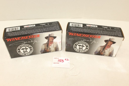 Winchester "100 Years of John Wayne", .45 Colt, 250gr LFN, x2 boxes 50rds each, "Duke" stamped on ba