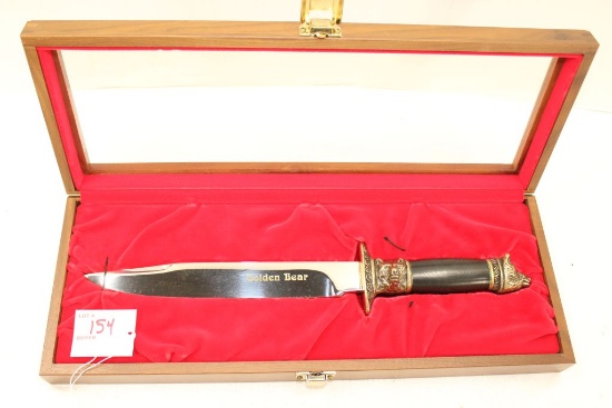 Kershaw Golden Bear Knife w/display case, 15.25" OAL, 9.25" Blade, s/n2043