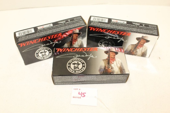 Winchester "100 Years of John Wayne", .30-30cal, 150gr PP, 20rds per box, x3 boxes, "Duke" stamped o