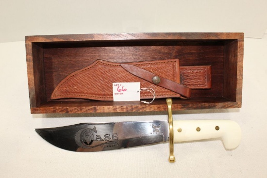 Case XX Bowie Knife, 2000, 14.25" OAL, 9.5" Blade, w/leather sheath and wood box