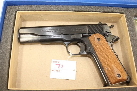Colt 1911 US Army 5" Carbonia Blue Finish WW I Commemorative, .45Auto semi-auto pistol, s/n 2606WNK,