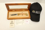 Buck 100th Year Edition Knife, 2002, Model 110, 24K Gold etched logo, includes 100th Anniv baseball