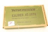 Winchester .45Auto ammo, 200 rds, 230gr FMJ ball ammo in wood collector box