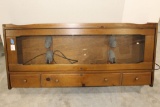 Custom Built 2 gun Wood Display Case, w/3 storage drawers, flip up glass door and comes with keys