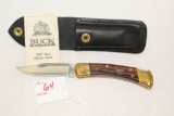 Buck Knife, B110, 100th Year Edition, 2002, w/ leather belt pouch ANIB