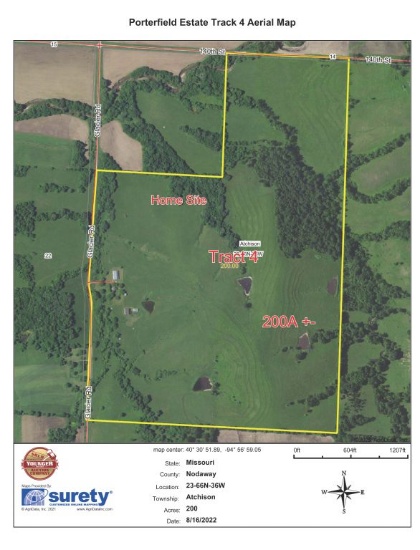 Tract 4 - 200 Acres ± with Home Located across the road from Tract 3, this tract features an older 2