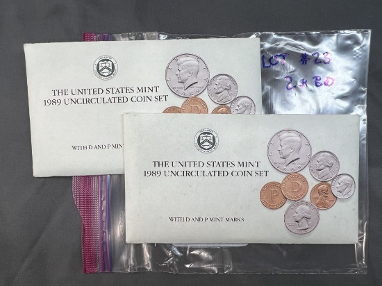 Two 1989 United States Mint Sets - Complete P&D