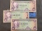 Three 1986 and 1987 Series Bank of Jamaica One Dollar Notes - VF/AU