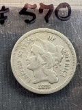 1872 Three Cent Nickel - F