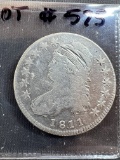1811 Draped Bust Fifty Cent Piece - cleaned - F Details